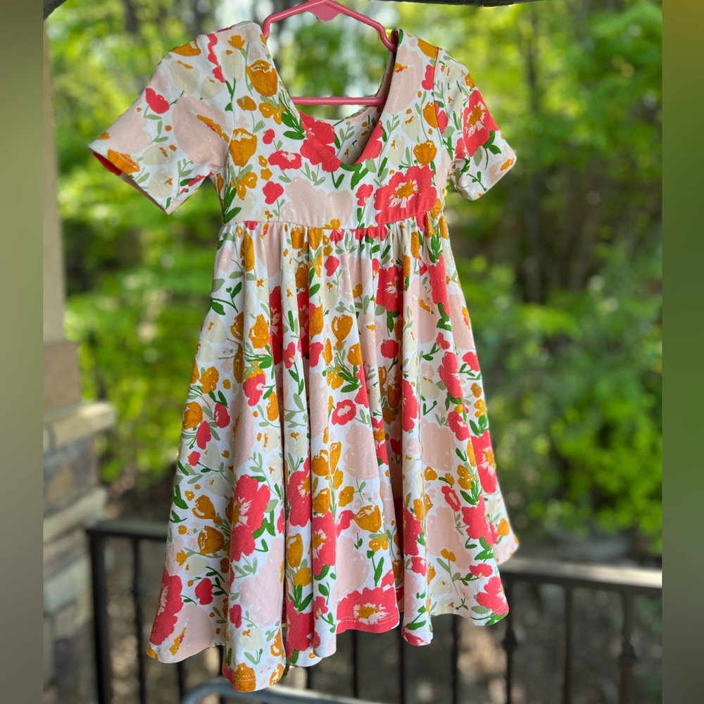 Remie Girl Floral Twirl Dress - Mattie Dress - 3T - with pockets!! - Picture 3 of 6
